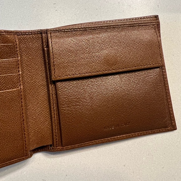 Used Prada Saffiano Leather Bifold Coin Pocket Wallet, Caffe ( Brown) - Picture 4 of 14